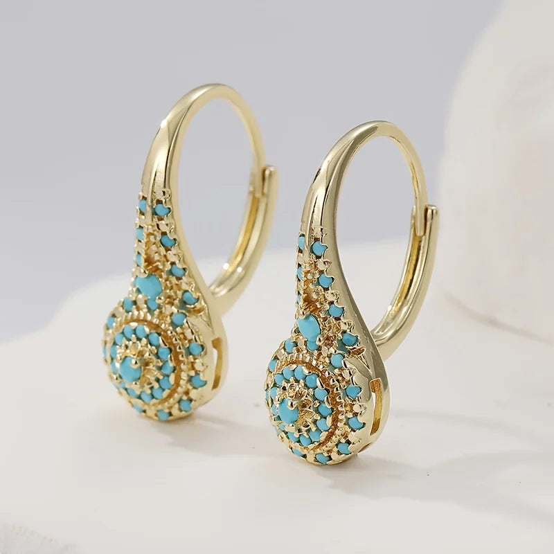 Kolczyki Gilded Turquoise Bloom