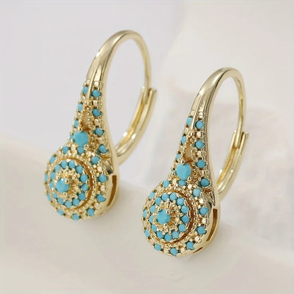 Kolczyki Gilded Turquoise Bloom