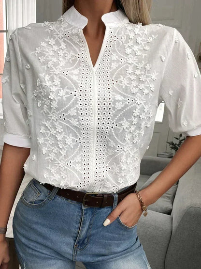 Laurine | Elegancki haftowany top na co dzień
