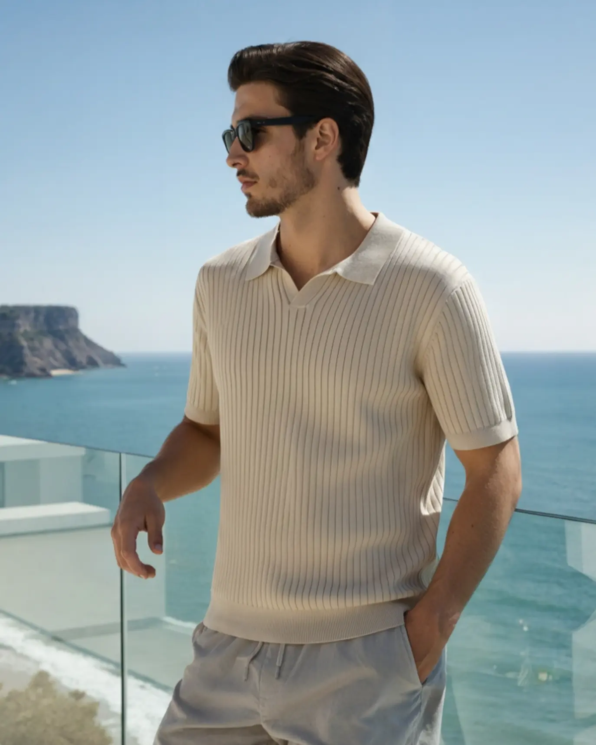 Prążkowane polo Premium