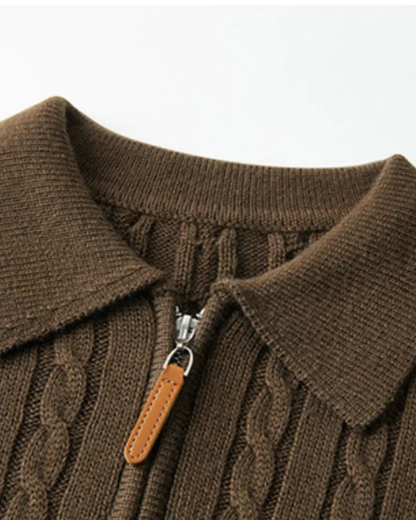 Sweter na zamek ze 100% wełny premium