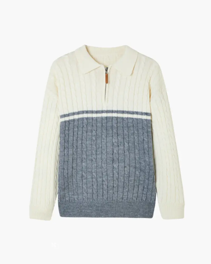 Sweter na zamek ze 100% wełny premium