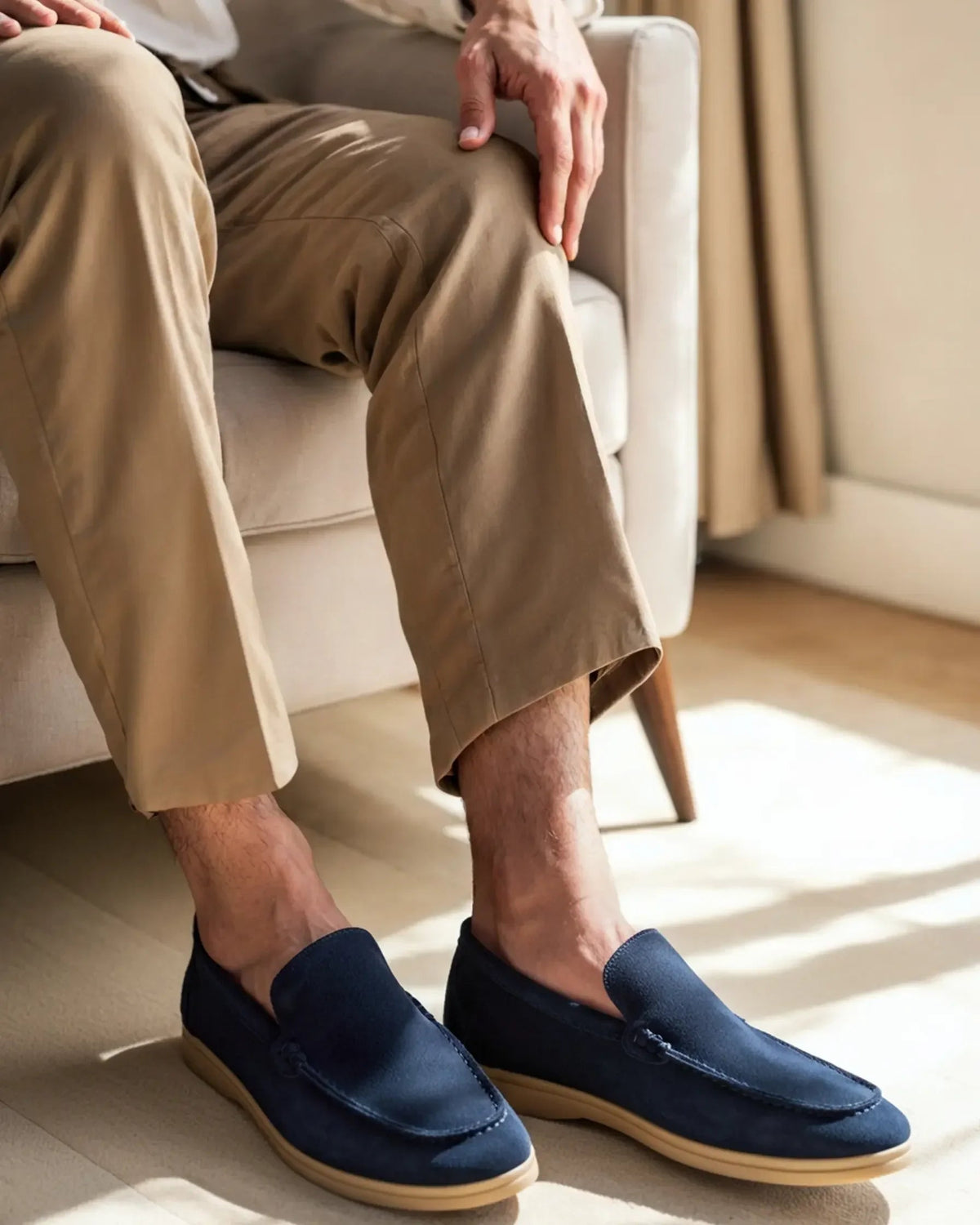 Zamszowe mokasyny Old Money z wyższej półki