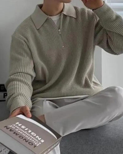 Sweter Cesare z krótkim zamkiem