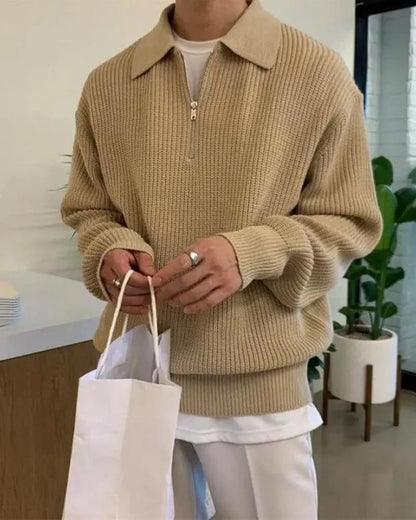Sweter Cesare z krótkim zamkiem