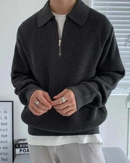 Sweter Cesare z krótkim zamkiem