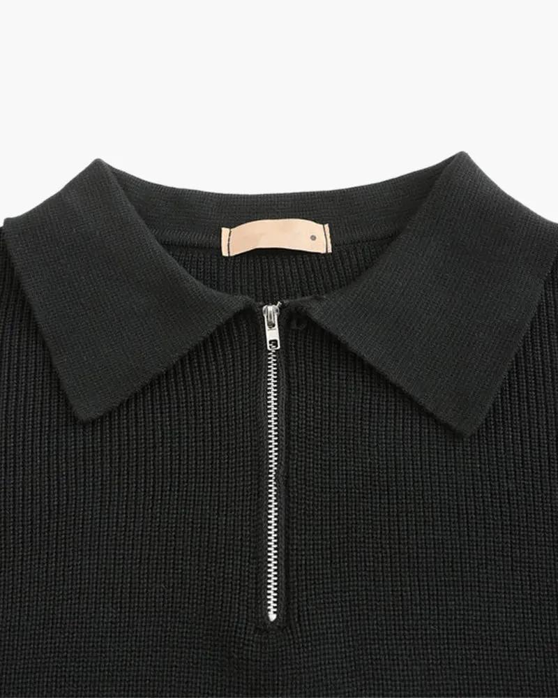 Sweter Cesare z krótkim zamkiem