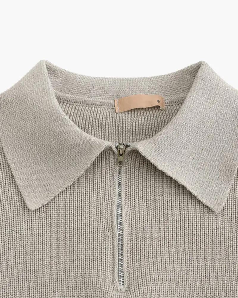 Sweter Cesare z krótkim zamkiem