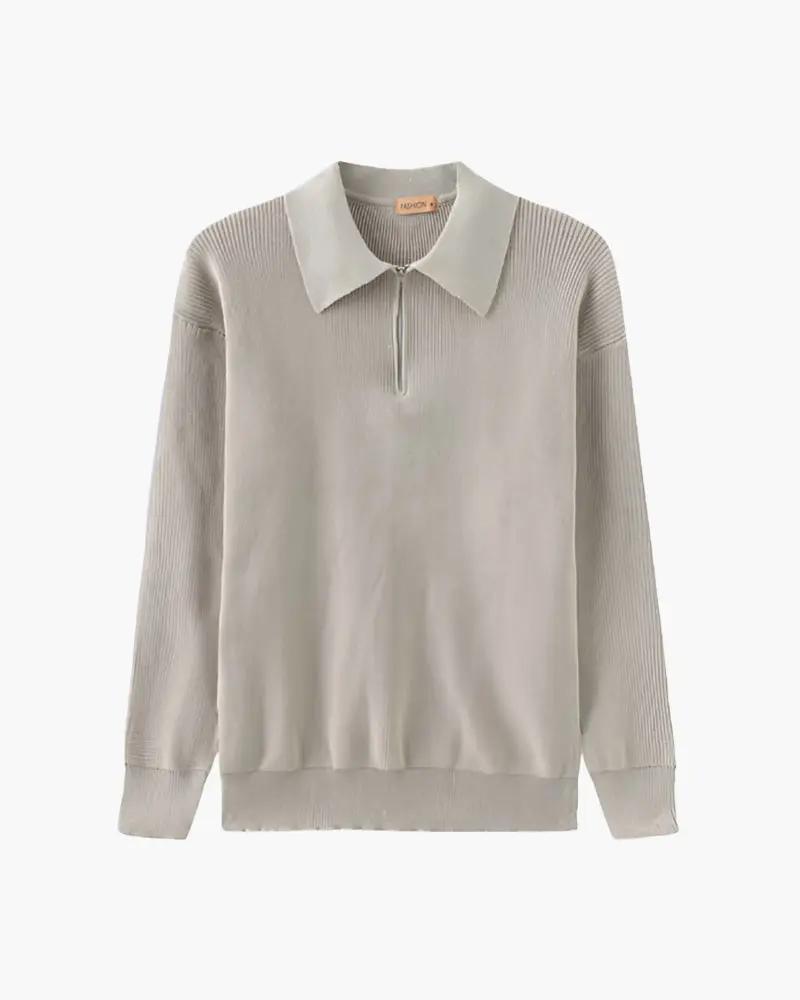 Sweter Cesare z krótkim zamkiem