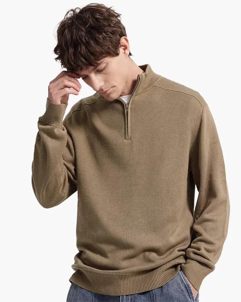 Sweter na zamek ze 100% wełny merino