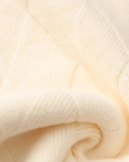 Sweter z okrągłym dekoltem w romby