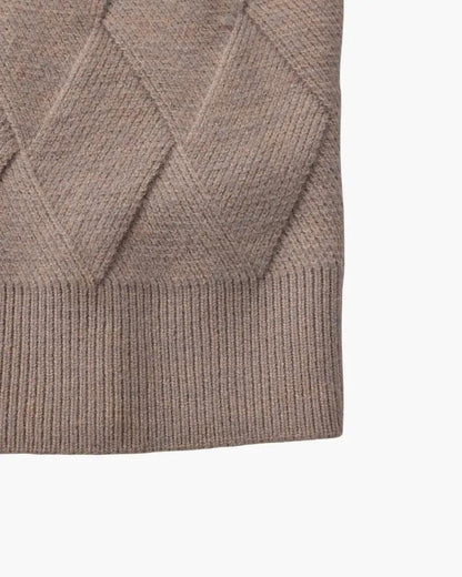 Sweter z okrągłym dekoltem w romby