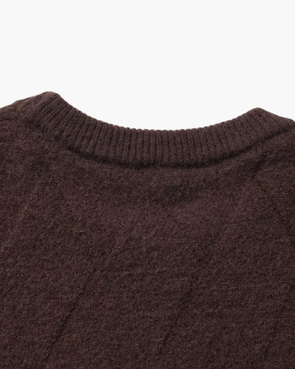 Sweter z okrągłym dekoltem w romby