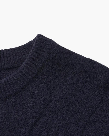 Sweter z okrągłym dekoltem w romby