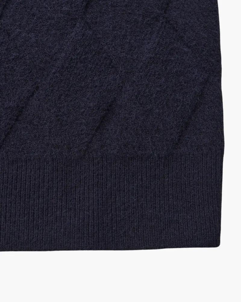 Sweter z okrągłym dekoltem w romby