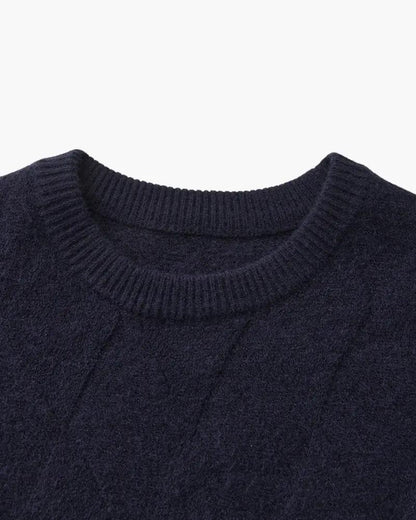 Sweter z okrągłym dekoltem w romby