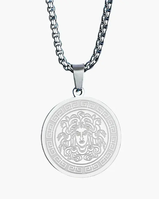 Długi łańcuszek Medusa, złoto i srebro